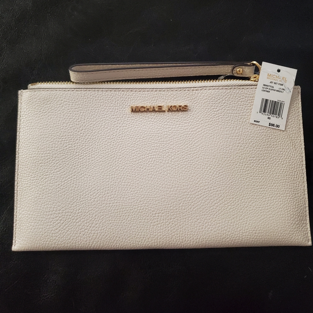 Michael kors white wristlet